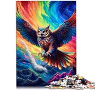 1000 Piece Puzzle For Adults Owl from outer space Challenging Game Puzzles 26x38cm with Matching Poster and Trivia Sheet