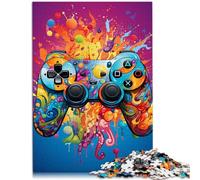 1000 Piece Puzzle For Adults Painting color gamepad Hand speed competition 26x38cm with Matching Poster and Trivia Sheet