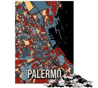 1000-piece Puzzle for Adults Palermo Italy Sicily City Map Puzzles for Teenagers Staycation Kill Time Help The Brain Exercise Unique Birthday And Gifts (38x52cm/1000pcs)