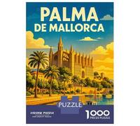 1000 Piece Puzzle for Adults, Palma De Mallorca Travel Poster Artwork, Mindfulness Activity, for Puzzle Lovers, Pieces, 52x38cm/1000pcs