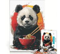 1000 Piece Puzzle For Adults Panda Eating Ramen Brain Teaser Game Interesting Stress Reduction Every Piece Is Unique 38x52cm