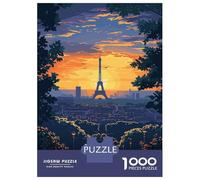 1000 Piece Puzzle For Adults Paris Sunset Skyline Adult Jigsaw Puzzle Relaxing Games Birthday Present Deal As Gifts for The Whole Family 52x38cm/1000pcs