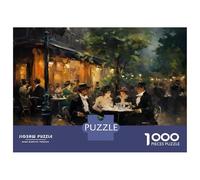 1000 Piece Puzzle For Adults Parisian Café Scene Adult Jigsaw Puzzle Relaxing Games Birthday Present Deal As Gifts for The Whole Family 52x38cm/1000pcs