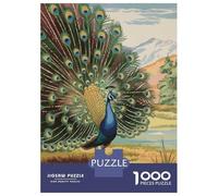 1000-piece Puzzle for Adults Peacock with Spread Feathers Jigsaws for Adults Family Games Precision Cutting Unique Birthday And Xmas Gifts 70x50cm/1000pcs