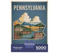 1000 Piece Puzzle for Adults, Pennsylvania Travel Artwork, Stress Relief Activity, Winter Indoor Entertainment, Precision Cut Pieces, 70x50cm/1000pcs