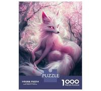 1000-piece Puzzle for Adults Pink Fox in Blossom Forest Puzzles for Adults Family Games Presents for Women Unique Birthday And Xmas Gifts 52x38cm/1000pcs