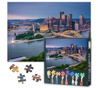 1000 Piece Puzzle for Adults Pittsburgh Cityscape - Jigsaw Puzzles 1000 Pieces, Hard Difficult Challenging Puzzle Pennsylvania Skyline Theme (27.5"x19.7"), Family Game Night Gift & Home Decor