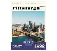 1000 Piece Puzzle for Adults, Pittsburgh Pennsylvania Travel Art Artwork, Challenging Brain Teaser, for Puzzle Lovers, Precision Cut Pieces, 38x26cm/1000pcs