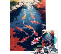 1000-piece Puzzle for Adults Pond Koi Fish Aesthetic Help The Brain Exercise Difficult Challenge Relaxing Games for 14+ Puzzle Game Offered (50x75cm)