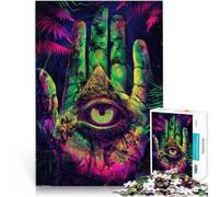 1000-piece puzzle for adults Psychedelic All Seeing Eye Made of wood for age 14+ Toys Educational Games Antistress Gift of works of art。size:50x75cm/19.68x29.52inch