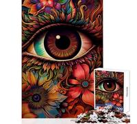 1000-piece Puzzle for Adults Psychedelic Eye Flowers Relaxing Games But Fun And Humorous Toy Wall Decor Unique Birthday And Xmas Gifts (52X38cm)