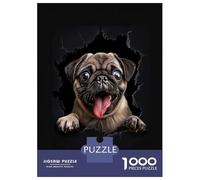 1000-piece Puzzle for Adults Pug Dog Jigsaw for Adults Anti-Stress Toys Difficult Challenge Unique Birthday And Xmas Gifts 70x50cm/1000pcs