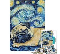 1000 Piece Puzzle For Adults Pug Puppy Sleeping Night Jigsaw Puzzle Hands-on Game Hand Speed Race Deal As Gifts for The Whole Family (size 50x75cm)