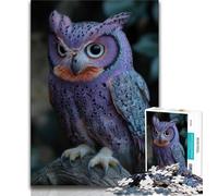 1000-piece Puzzle for Adults Purple Owl with Sharp Talons Brainteaser Family Games Perfect Decoration Anti-Stress Toys (size 50x75cm)