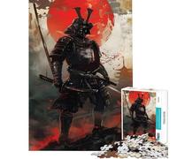 1000 Piece Puzzle For Adults Red Moon Samurai Warrior for Educational Game Challenge Toy for Educational Game A Work of Art Great Gifts for Games (Size 38x26cm)