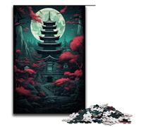 1000 Piece Puzzle For Adults Red Temple And Darkness of The Moon Game Puzzles for Is Ideal As A Gift for The Whole Family 75x50cm