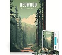 1000-piece Puzzle for Adults Redwood National Park Fine Joint Fun Smart Challenge Fun Quiet Game Time Birthday Hobby Gift (38x52cm)