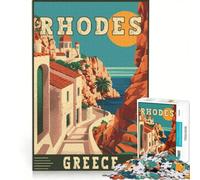 1000 Piece Puzzle For Adults Rhodes in Greece, Educational Game, Difficult Challenge, Enhance Love between Couples 50x75cm