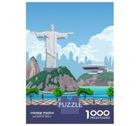 1000 Piece Puzzle for Adults, Rio DeJaneiro Travel Print Artwork, Challenging Brain Teaser, Winter Indoor Entertainment, Premium Puzzle Pieces, 70x50cm/1000pcs