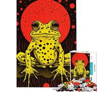 1000-piece Puzzle for Adults Riso Print Funky Frog Educational Challenge Stress Reliever Educational Games Suitable for People Aged 14 And Above (38x26cm)