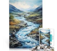 1000-piece puzzle for adults River Landscape Art Made of cardboard for age 14+ Play toys because it is ideal as a gift for the whole family。size：38x52cm/14.96x20.47inch
