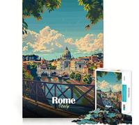 1000-piece Puzzle for Adults Rome Cityscape Poster Premium Cut Fun Brain Boosting Play Chill Game Play Christmas Calm Gift (38x52cm)