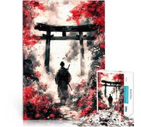 1000 Piece Puzzle For Adults Samurai at Torii Gate Pädagogisches Spielzeug zum Stressabbau Heimdekoration52x38cm