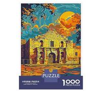 1000 Piece Puzzle for Adults, San Antonio Mission Artwork, Challenging Brain Teaser, for Puzzle Lovers, Precision Cut Pieces, 70x50cm/1000pcs