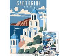 1000-piece Puzzle for Adults Santorini Greece Travel Jigsaw Puzzles for Adults But Fun And Humorous Help The Brain Exercise Gifts for Friends And Family (38x52cm)