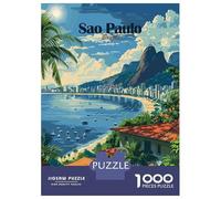 1000 Piece Puzzle for Adults, Sao Paulo Cityscape Artwork, Mindfulness Activity, Festive Season Fun, Precision Cut Pieces, 70x50cm/1000pcs
