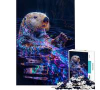 1000-piece Puzzle for Adults Sea Otter In Nature Educational Challenge Stress Reliever Educational Games Suitable for People Aged 14 And Above (38x52cm)