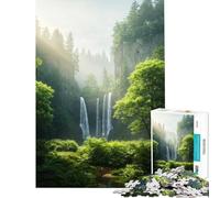 1000 Piece Puzzle For Adults Serene Waterfall in Lush Forest Fun Activities at Home Home Art Decor Relaxing Games Suitable for Ages 14 And Up (38x52cm)