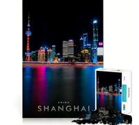1000 Piece Puzzle For Adults Shanghai China Clean Cut Piece Thinking Skill Game Calm Time Fun Xmas Scene Art (38x52cm)