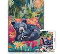 1000-piece Puzzle for Adults Sleeping Bear in Tropical Paradise Presents for Women for Educational Game Secret Santa Gifts (size 38x26cm)