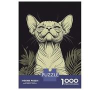 1000-piece Puzzle for Adults Smiling Sphynx Cat Jigsaw for Adults Anti-Stress Toys Difficult Challenge Unique Birthday And Xmas Gifts 70x50cm/1000pcs