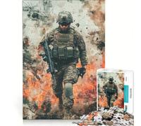 1000 Piece Puzzle For Adults Soldier in Combat, Educational Game, Difficult Challenge, Enhance Love between Couples 38x26cm