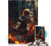 1000 Piece Puzzle For Adults space astronaut music Herausforderndes Spielspielzeug mit passendem Poster und Quizblatt52x38cm