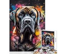 1000-piece Puzzle for Adults Spanish Mastiff Painting Educational Game Enhance Memory Home Decoration Toys with Fully Interlocking Randomly Shaped Pieces (50X75cm)