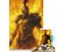 1000 Piece Puzzle For Adults Spartan Warrior Flames, Educational Game, Difficult Challenge, Enhance Love between Couples 38x26cm