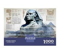 1000 Piece Puzzle For Adults Sphinx Blueprint Art Print Adult Jigsaw Puzzle Relaxing Games Birthday Present Deal As Gifts for The Whole Family 38x26cm/1000pcs