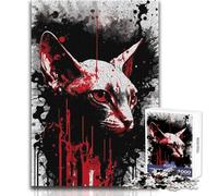 1000-piece Puzzle for Adults Sphynx Cat Portrait Presents for Women for Educational Game Secret Santa Gifts (size 38x52cm)