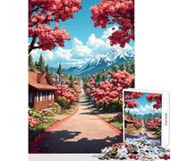 1000-piece Puzzle for Adults Springtime Village Japanese Landscape Relaxing Games for The Whole Family Educational Toy Unique Birthday And Xmas Gifts (50x75cm)