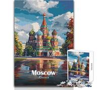 1000-piece Puzzle for Adults St. Basil's Cathedral Moscow Educational Family Game Precision Cutting Gift For Birthdays Size 38x26cm