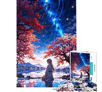1000 Piece Puzzle For Adults Starlit Reflection︰ Serenity by The Lake Jigsaw Puzzle Hands-on Game Hand Speed Race Deal As Gifts for The Whole Family (size 38x26cm)