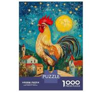 1000-piece Puzzle for Adults Starry Rooster's Vigil -1 Puzzles for Adults Toy Wall Decor Home Decoration Unique Birthday And Xmas Gifts 38x26cm/1000pcs