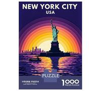 1000 Piece Puzzle for Adults, Statue of Liberty New York City Artwork, Challenging Brain Teaser, for Puzzle Lovers, Premium Puzzle Pieces, 38x26cm/1000pcs