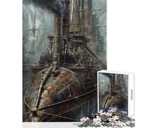 1000 Piece Puzzle For Adults Steampunk Airship Toy Wall Decor Great Gifts And Toys for Educational Game for Birthday, Chrismas Size 38x26cm