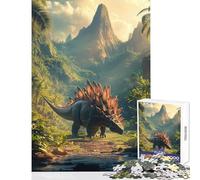 1000 Piece Puzzle For Adults Stegosaurus Dinosaur at The Jungle Jigsaw 1000 Pieces Home Decoration Toys Great Gifts for Games Wall Decoration (38x26cm)