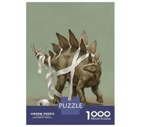 1000 Piece Puzzle for Adults, Stegosaurus Wrapped in Toilet Paper Artwork, Relaxing Puzzle Experience, Seasonal Gift Choice, Durable Puzzle Pieces, 38x26cm/1000pcs