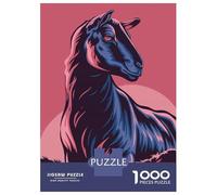 1000-piece Puzzle for Adults Stylized Goat Portrait with Pink Background Jigsaws for Adults Family Games Precision Cutting Unique Birthday And Xmas Gifts 70x50cm/1000pcs